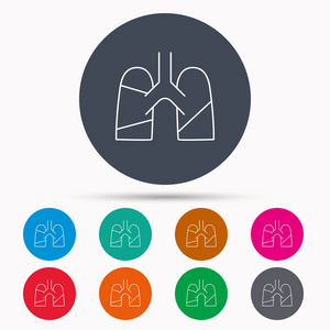 肺的图标。移植器官标志