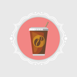 复古框架一次性咖啡杯子图标图片