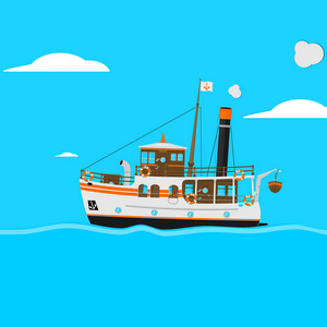 蒸汽船图片-蒸汽船素材-蒸汽船插画-摄图新视界