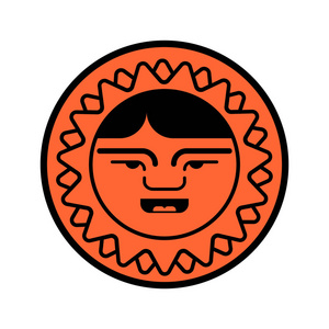 爱斯基摩人的脸图标。因纽特人头标志被隔绝。北极传统的北方人。楚科奇海矢量插图