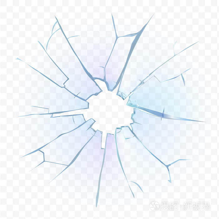 破碎的透明玻璃或结霜的窗户窗格格仔格子背景上.矢量