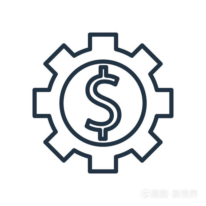 齿轮图标矢量隔离在白色背景, 齿轮透明标志