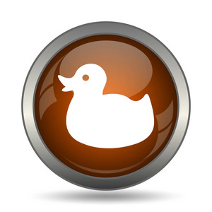 鸭子图标。白色背景上的互联网按钮