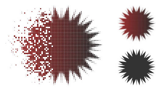 闪光像素半色调微生物孢子图标