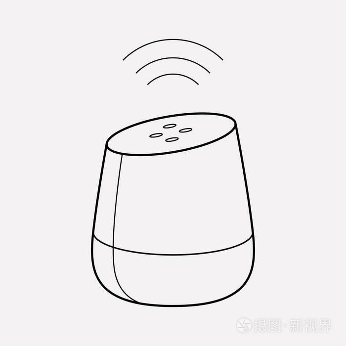 插画 智能扬声器图标行元素.