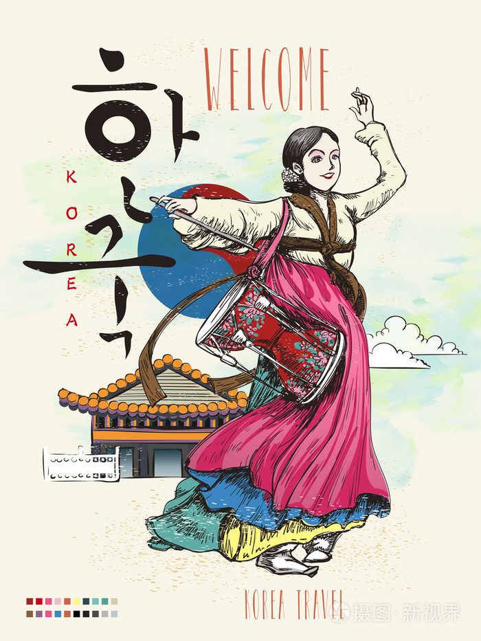 韩国传统 janggo 舞蹈