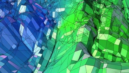 三维立体绿色渐变科技感马赛克图片