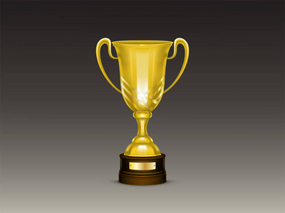 矢量3d 逼真杯, 金色奖杯, 酒杯照片
