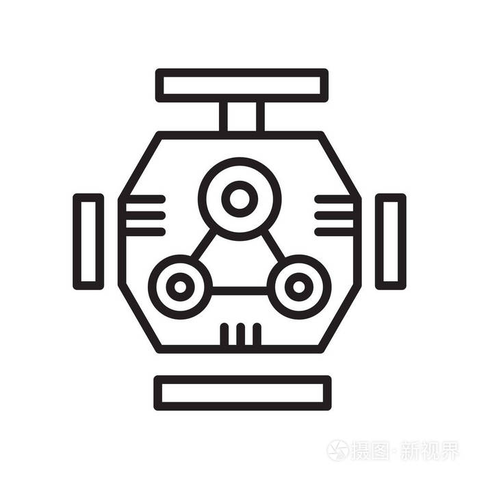 白色背景下的引擎图标矢量符号和符号隔离