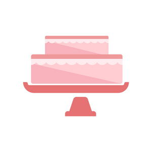 蛋糕图标矢量符号和符号在白色背景下被隔离, C