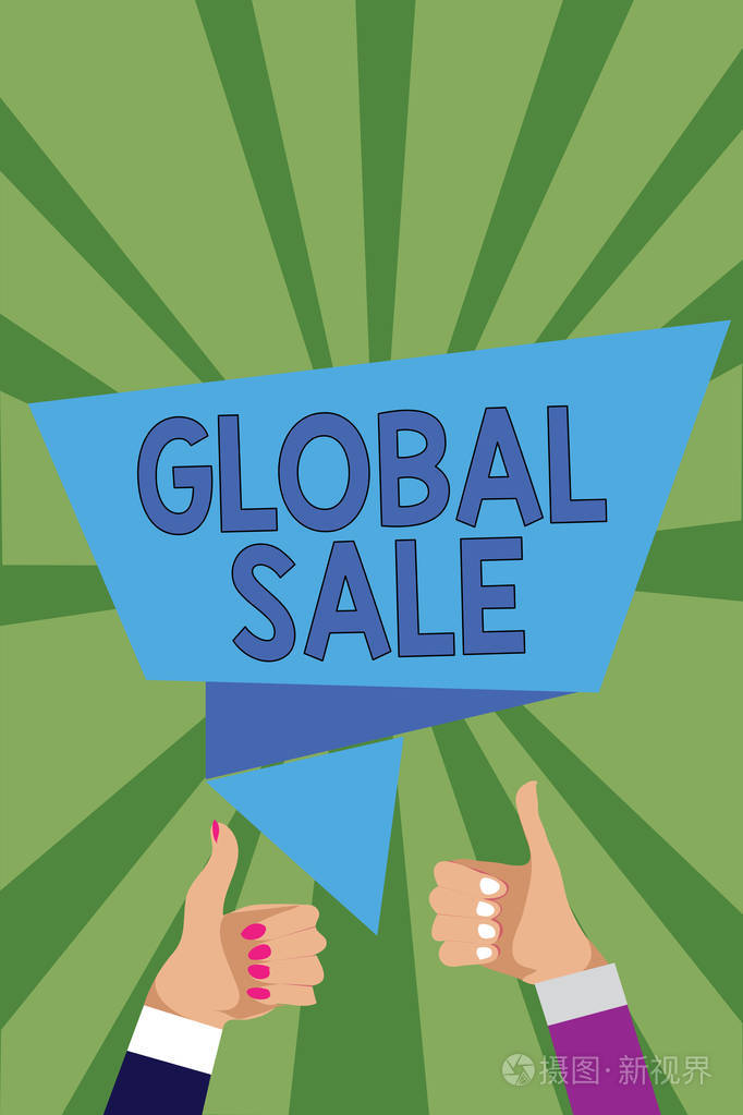 概念性手写显示全球销售.