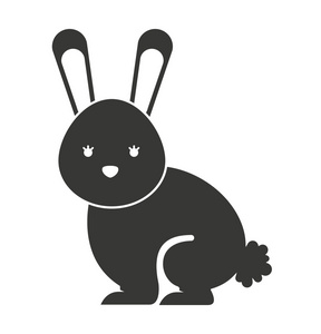 可爱的兔子孤立图标设计
