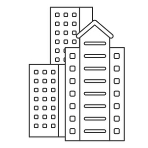 住宅或办公室建筑物图标