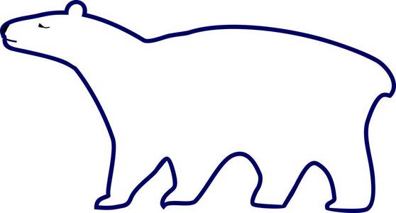 白北极熊的程式化平面图象