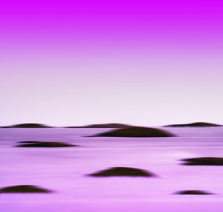 方形生动的粉红色紫色海洋景观岛屿抽象 bac
