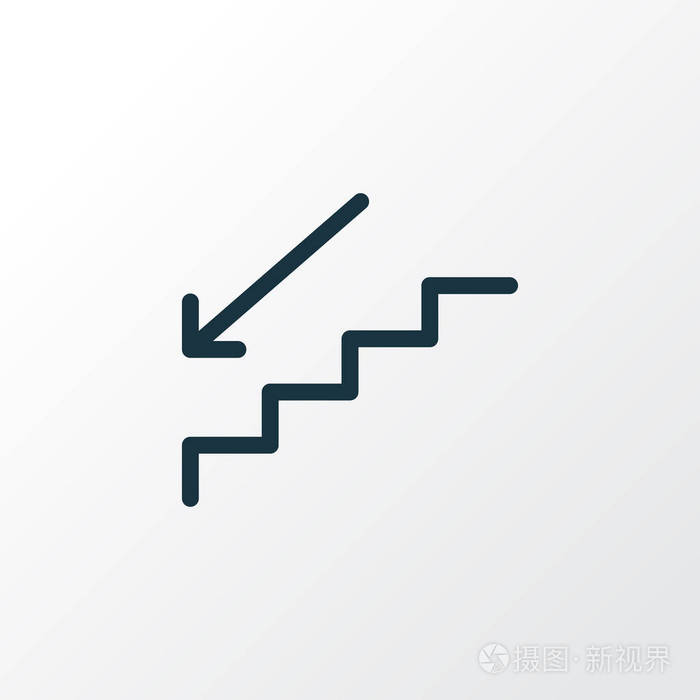 楼梯图标线符号.高级质量隔离步进时尚风格的元素