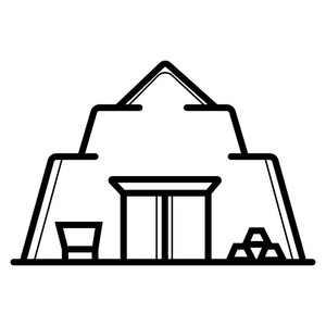 黄金开采图标.矢量插图照片