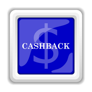 Cashback 图标。白色背景上的互联网按钮