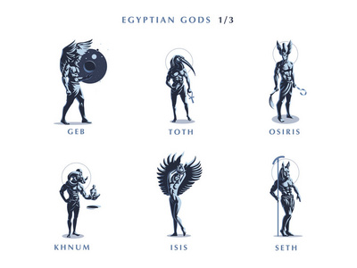 埃及神。矢量标志集