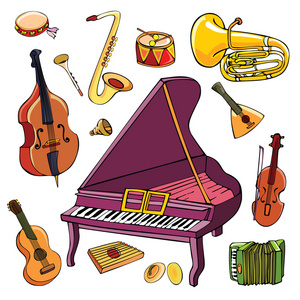 卡通乐器手风琴图片