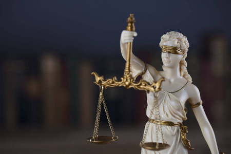 法律是正义的概念。夫人正义雕像Themis