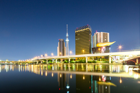 桥 水 现代建筑和东京塔