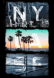 纽约洛杉矶旧金山海报字体设计图片