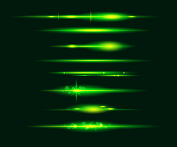 绿色照明耀斑的抽象图像集图片