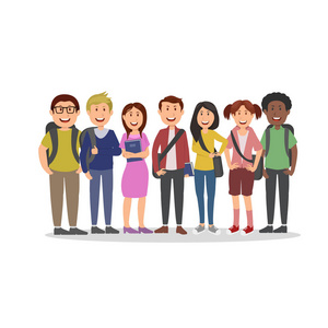 卡通中学生图片