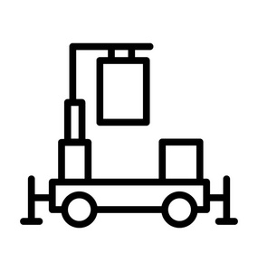 拖车起重机是一辆平的车身车与推力运载装载