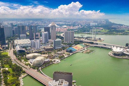 新加坡夏日全景鸟瞰图