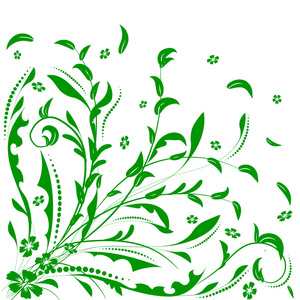 花艺设计元素与旋流叶片的绿色