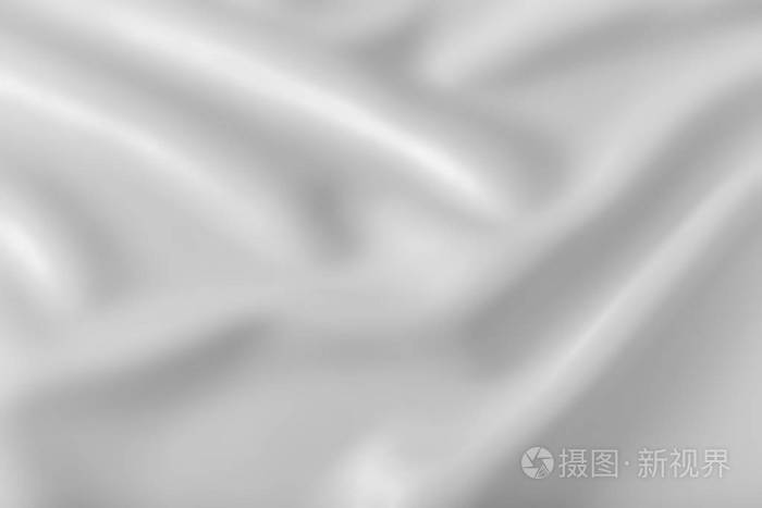 光滑典雅闪亮的银色丝绸或缎纹豪华布料可作为抽象节日的背景.