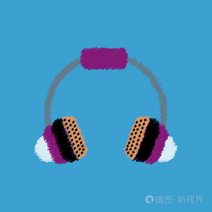 平面矢量图标设计集合音乐耳机