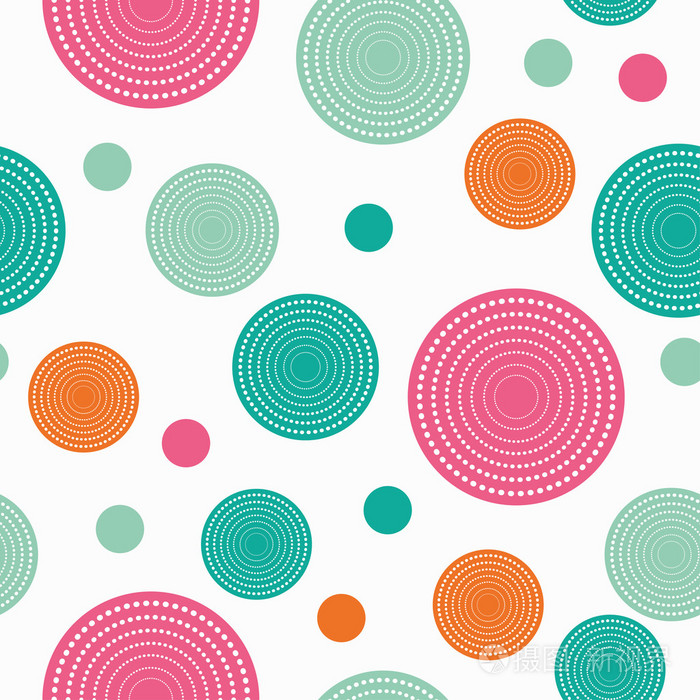 无缝向量与圆和圆点装饰背景.打印.布设计壁纸