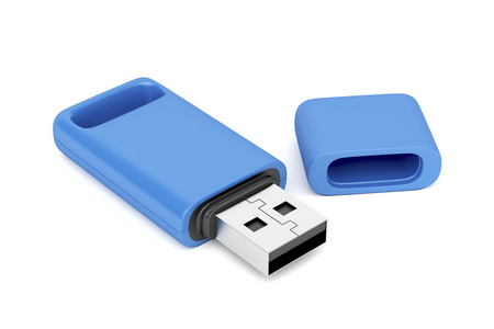 蓝色的 usb 闪存驱动器