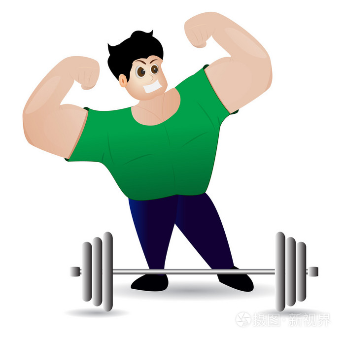 肌肉男在白色背景上坚强的人插画-正版商用图片0sajxy-摄图新视界