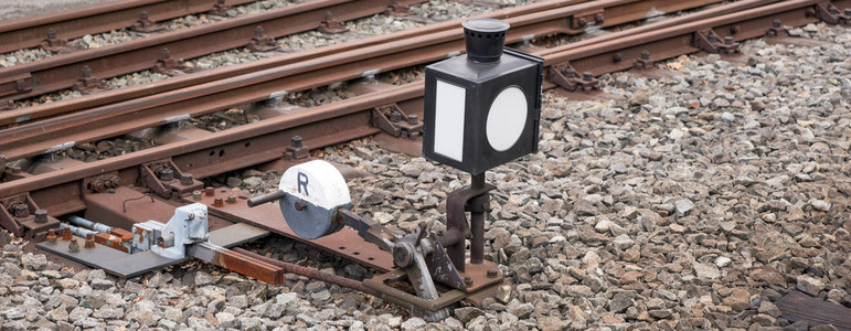 货车开关手摇道岔与杠杆照片