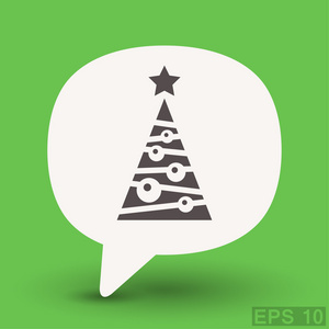 象形文的圣诞树概念图标