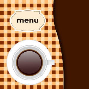 咖啡馆的菜单，一杯在棕色的颜色