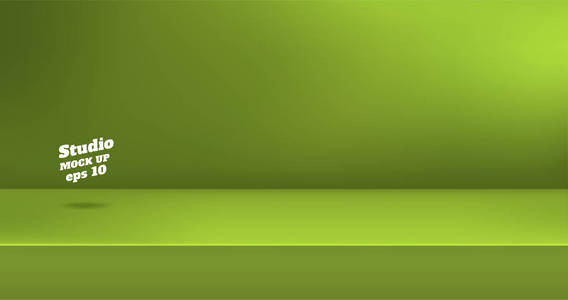 矢量空生动的石灰绿彩色工作室背景, 产品展示用复制空间显示内容设计。网站广告产品横幅