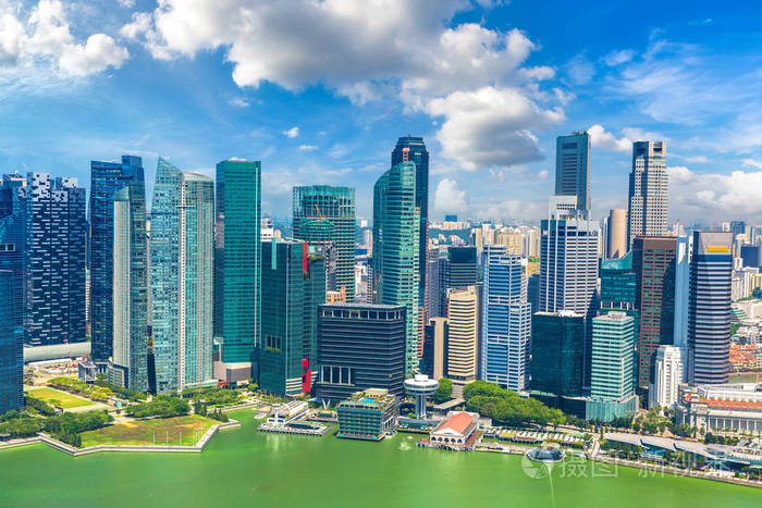 新加坡夏日全景鸟瞰图