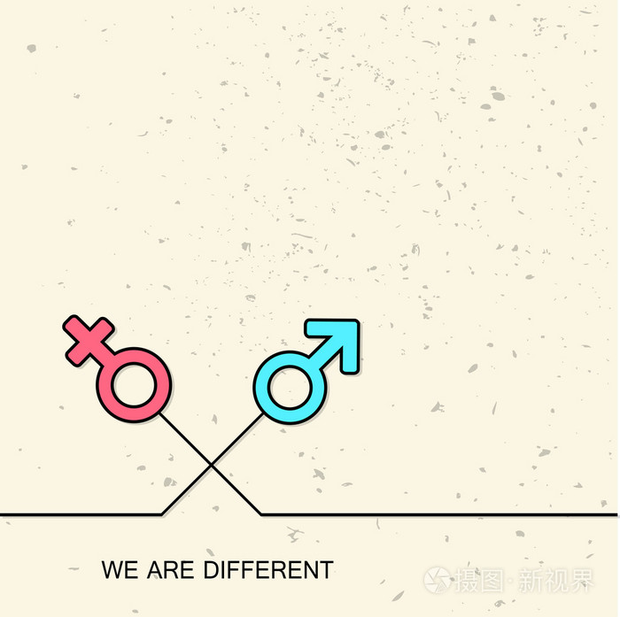 在背景上的性别差异图标