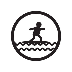 冲浪符号图标矢量隔离在白色背景为您的 web 和移动应用程序设计, 冲浪标志徽标概念