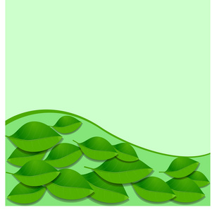 矢量的叶子和绿波模式。抽象的生态背景