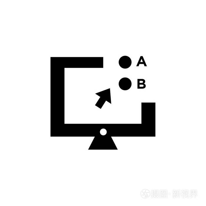 白色backgr 上的在线测试图标矢量符号和符号隔离