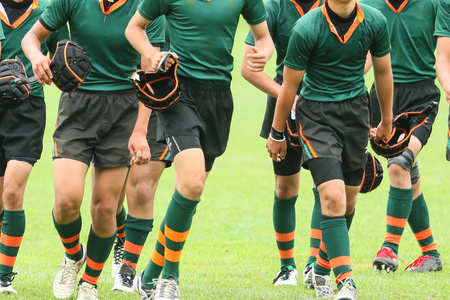 日本橄榄球在日本的橄榄球运动员照片