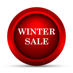 冬季销售图标。白色背景上的互联网按钮