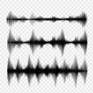 集地震波声和广播式音图概念设计为教育与科学矢量插画