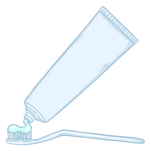 白色背景牙刷牙膏白管